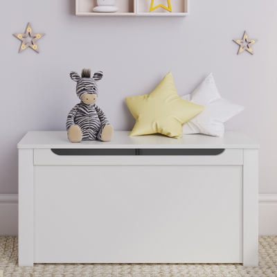 STURDIS Premium Quality Wooden Toy Box - White