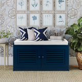 Sturdis Shoe Storage Bench with Cushion - Antique Blue