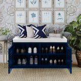 Sturdis Shoe Storage Bench with Cushion - Antique Blue