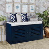 Sturdis Shoe Storage Bench with Cushion - Antique Blue