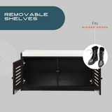 Sturdis Shoe Storage Bench with Cushion - Espresso