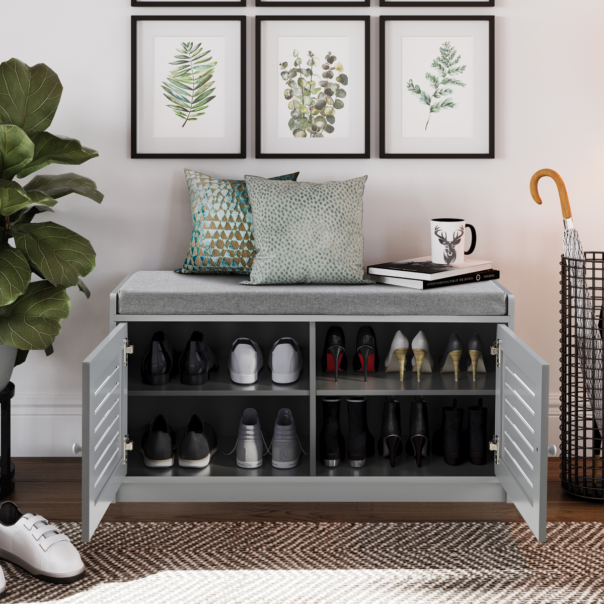 Grey shoe storage discount unit