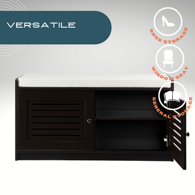 Sturdis Shoe Storage Bench with Cushion - Espresso