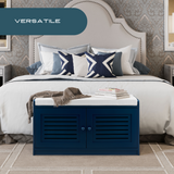 Sturdis Shoe Storage Bench with Cushion - Antique Blue
