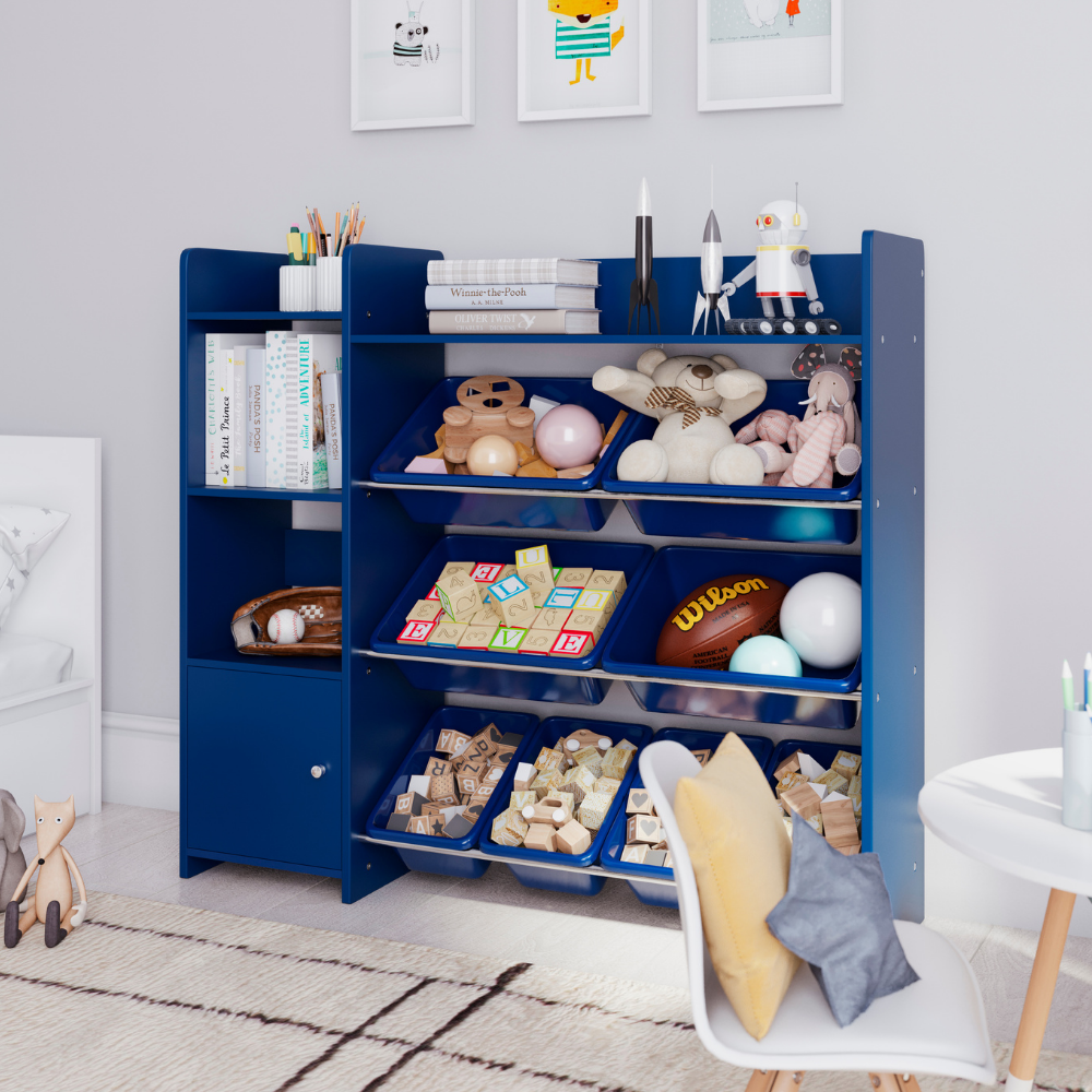 Blue toy storage deals