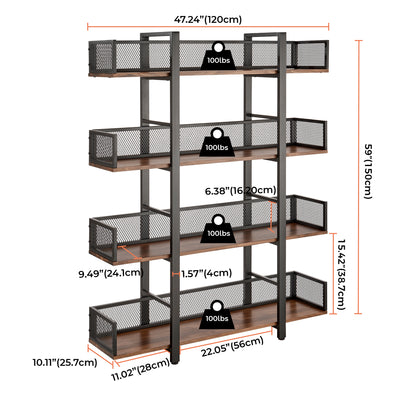 STURDIS 4 Tier Industrial Bookshelf