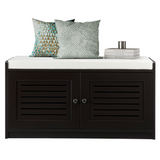 Sturdis Shoe Storage Bench with Cushion - Espresso
