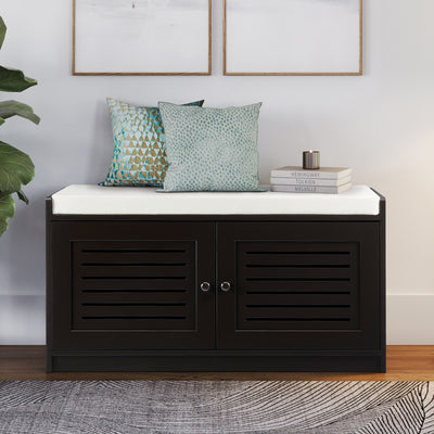 Sturdis Shoe Storage Bench with Cushion - Espresso