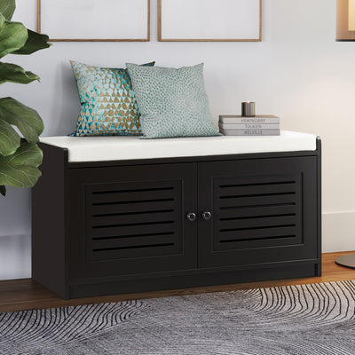 Sturdis Shoe Storage Bench with Cushion - Espresso