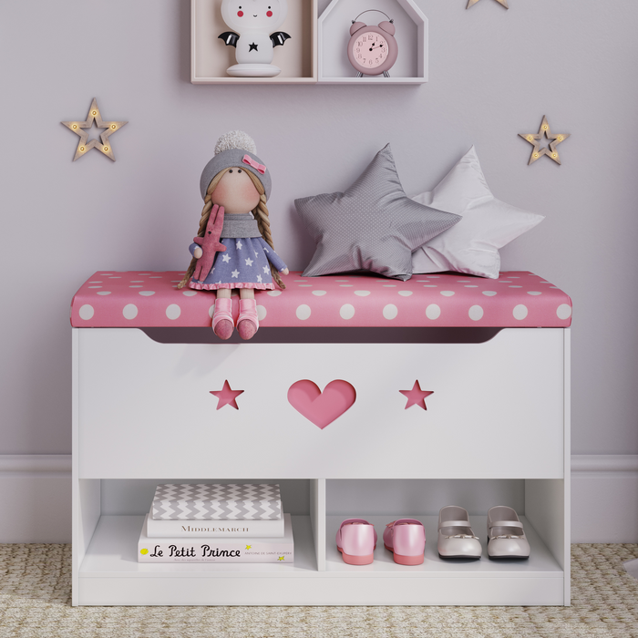 STURDIS Kids Toy Box PINK Storage Chest with Compartmental