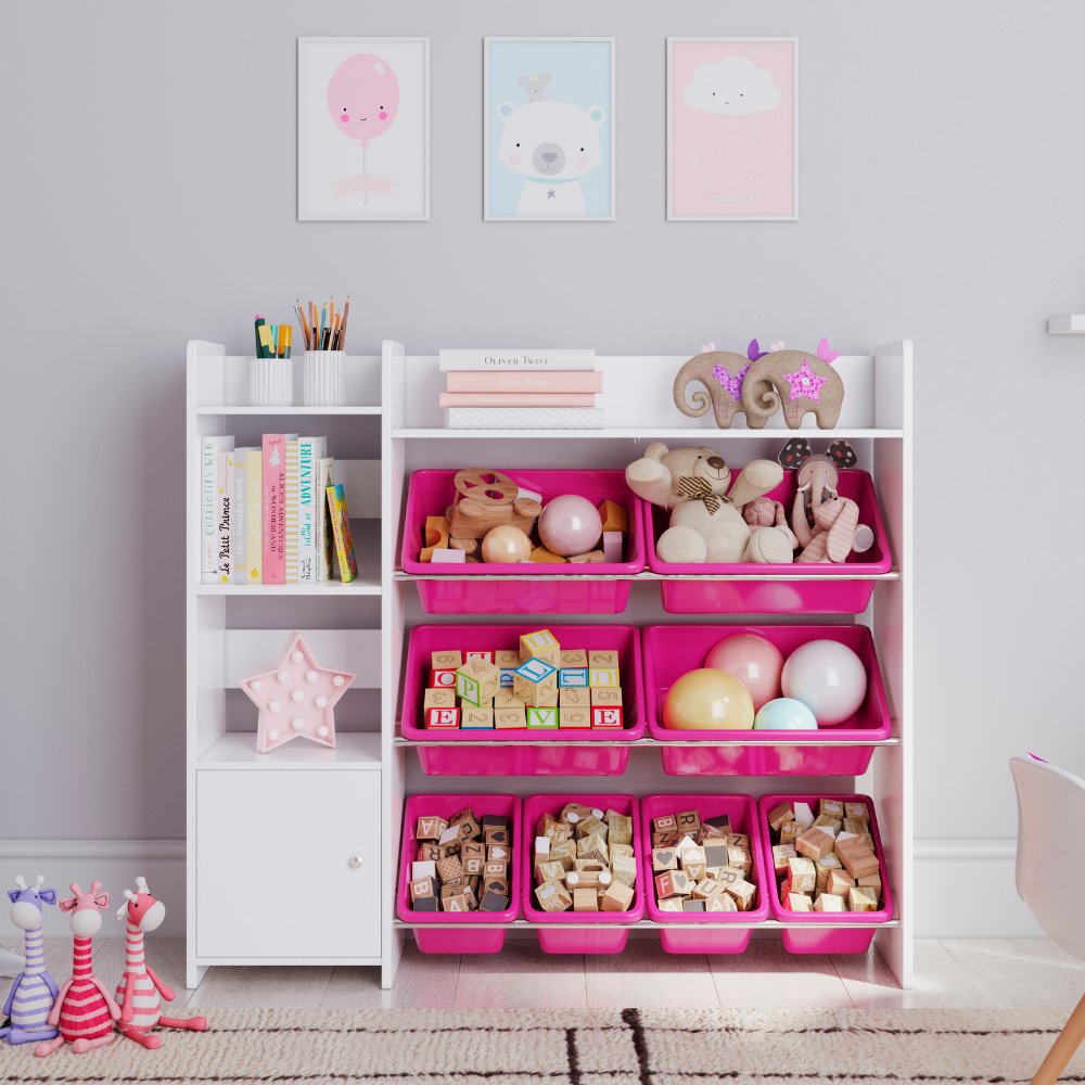 Pink best sale toy storage